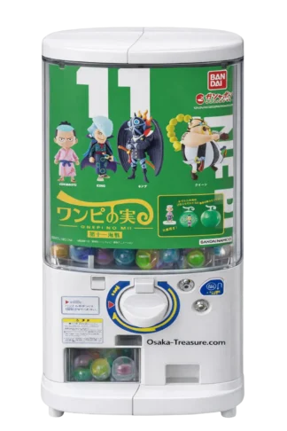 Lot One Piece Gashapon NEUF – One no Mi Vol.11 (Komurasaki, Drake, King, Queen) + Capsules Bandai