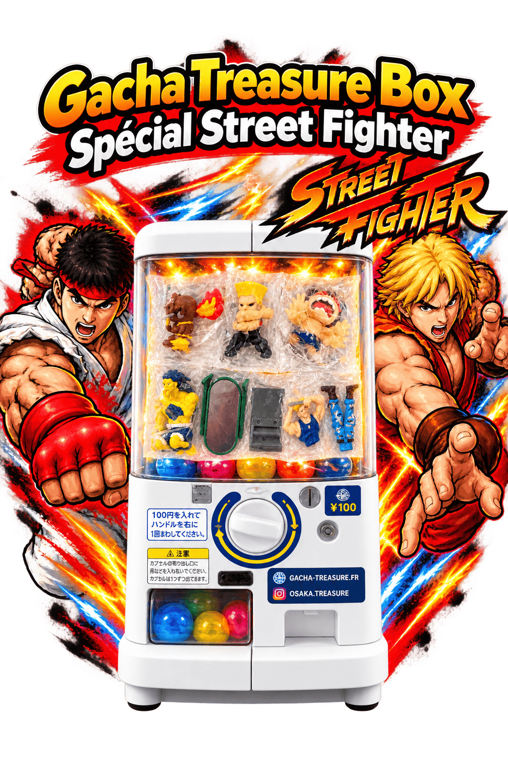 Gacha Treasure Box – Street Fighter – 5 figurines – Frais de port offert